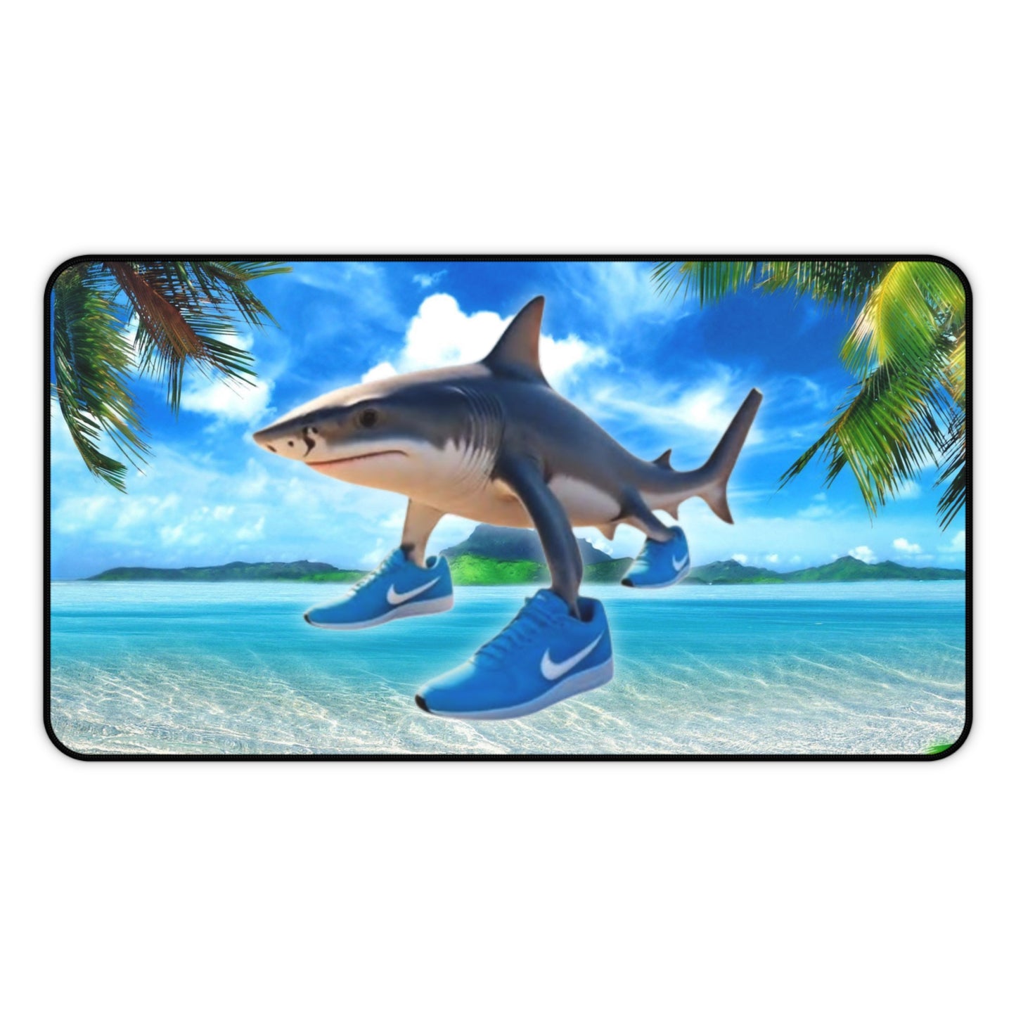 Desk Mat Mousepad of Tralalero Tralala on the Beach