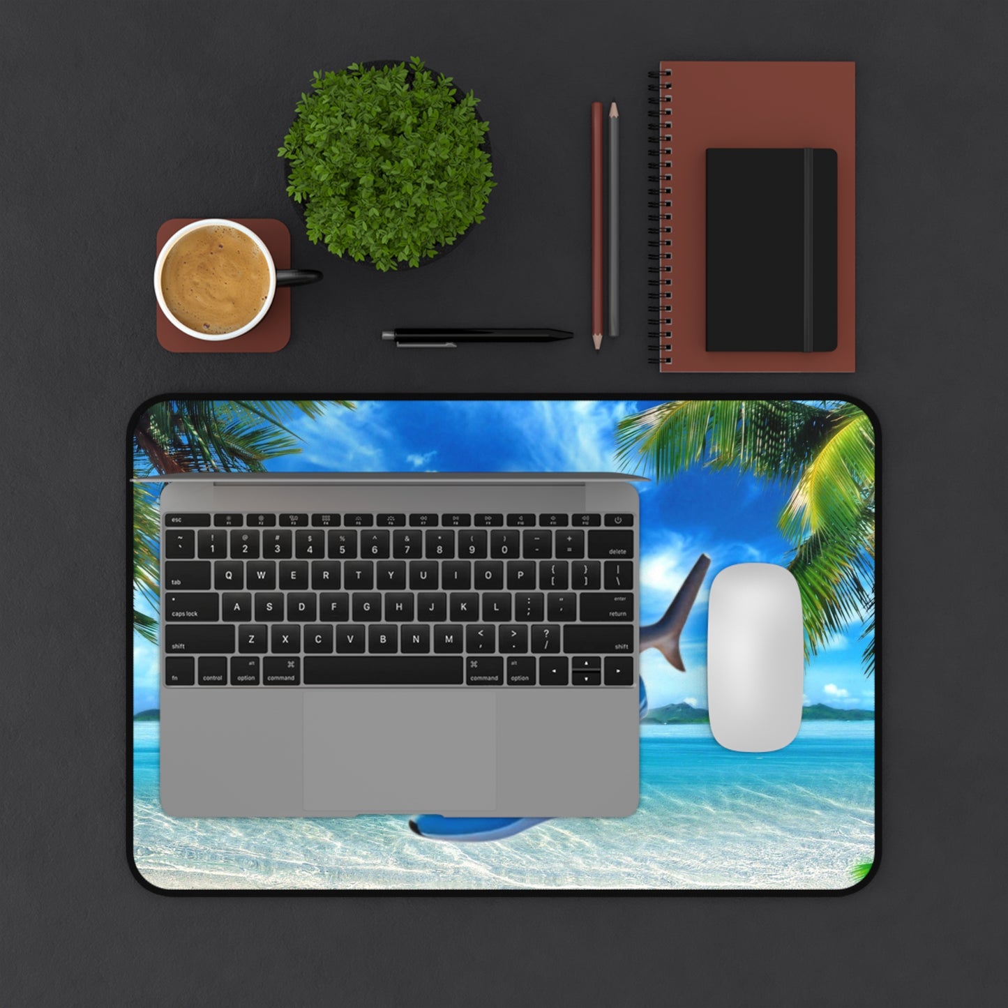 Desk Mat Mousepad of Tralalero Tralala on the Beach