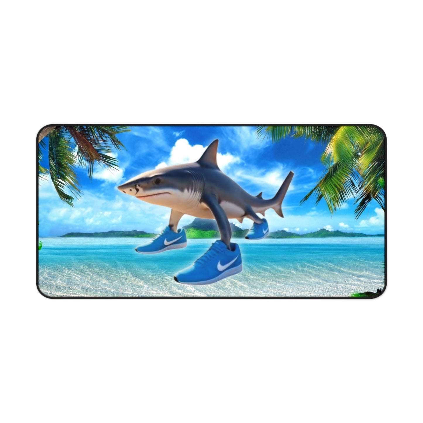 Desk Mat Mousepad of Tralalero Tralala on the Beach